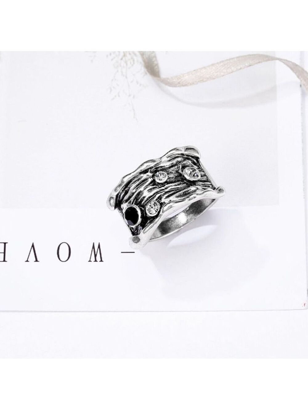 Gothic Crystal Statement Ring - Picture 5 of 5